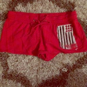 Red pajama shorts
